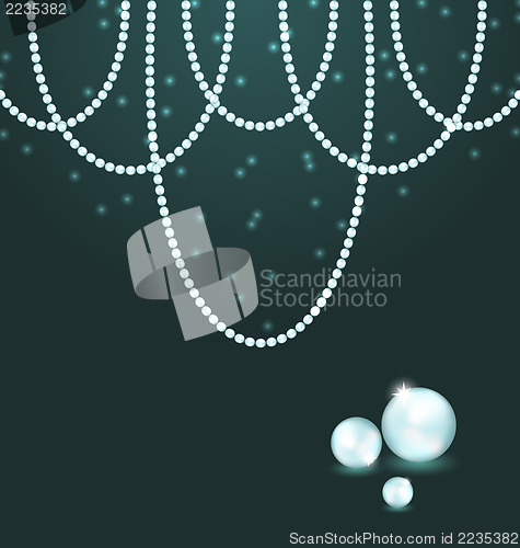 Image of Cute dark background with pearls