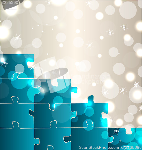 Image of Abstract background with set puzzle pieces