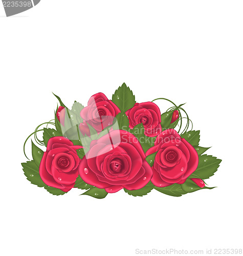 Image of Bouquet red roses isolated on white background