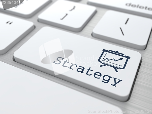 Image of Business Concept. "Strategy" Button.