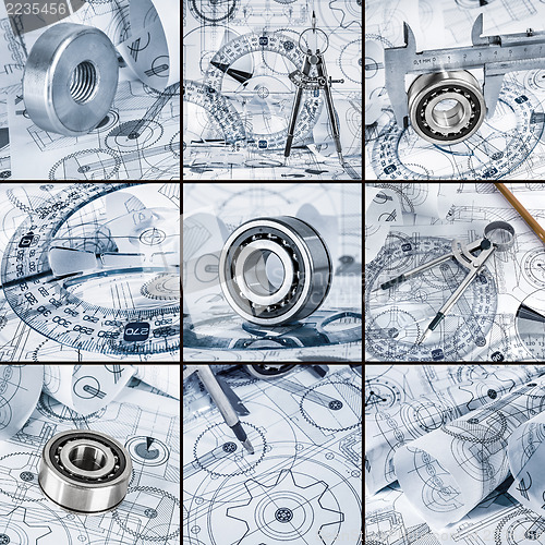 Image of Technical drawings with the bearing