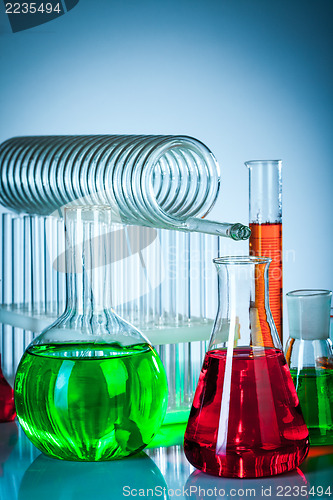 Image of test tubes with colorful liquids