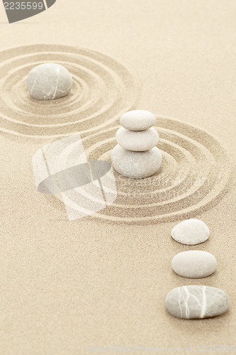 Image of Balance zen stones in sand