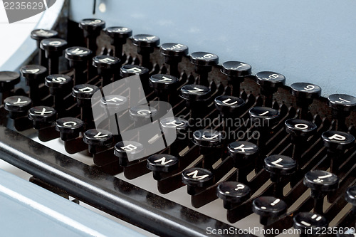 Image of detail of keys on retro typewritter