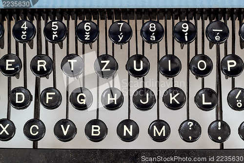 Image of detail of keys on retro typewritter