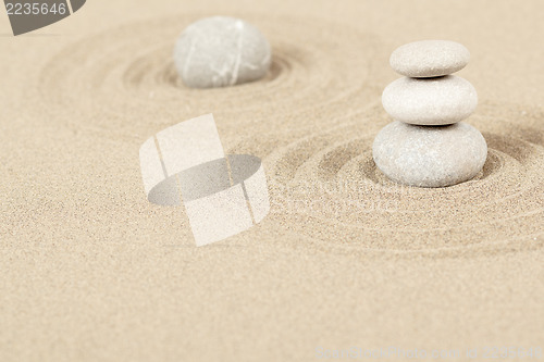 Image of Balance zen stones in sand