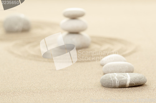 Image of Balance zen stones in sand