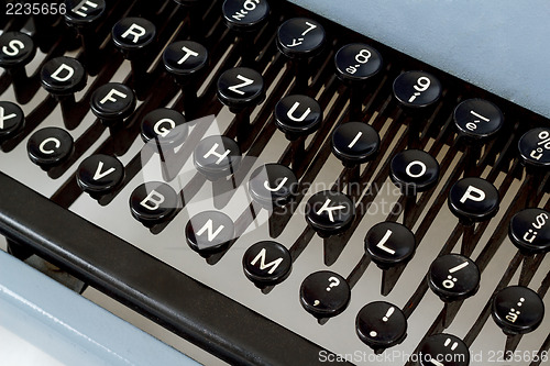 Image of detail of keys on retro typewritter