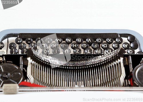 Image of retro typewriter close up with detail of keys