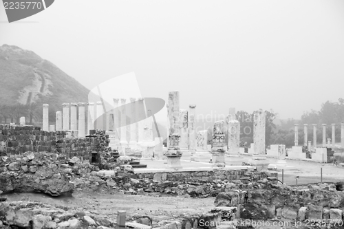 Image of dust storm on ancient ruins