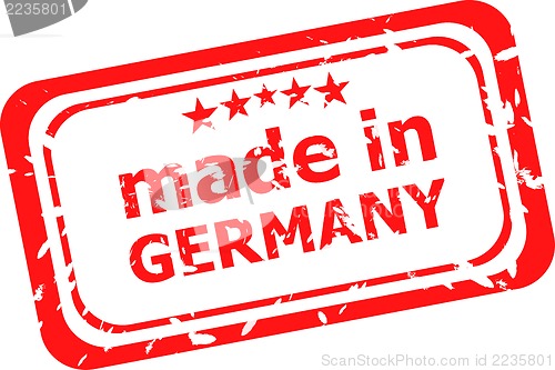 Image of Red rubber stamp of Made In Germany
