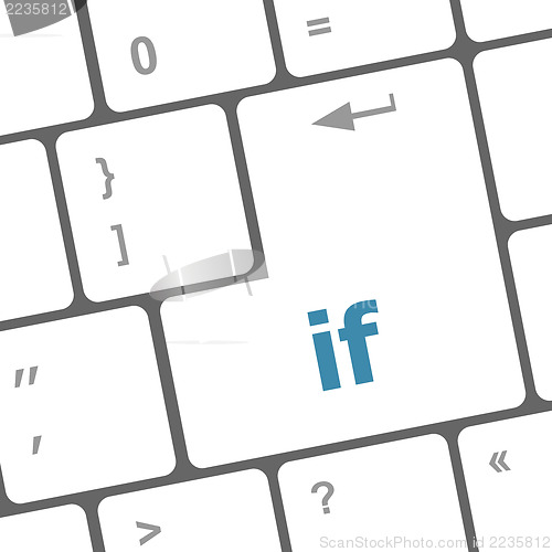 Image of if word on computer pc keyboard key