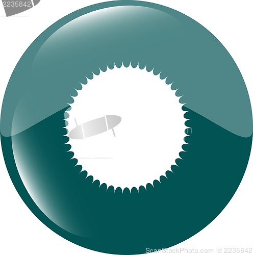 Image of white glossy sphere icon button isolated on white