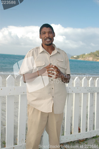 Image of local man on the island beach