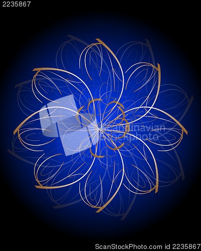 Image of illustration with gold vintage floral pattern