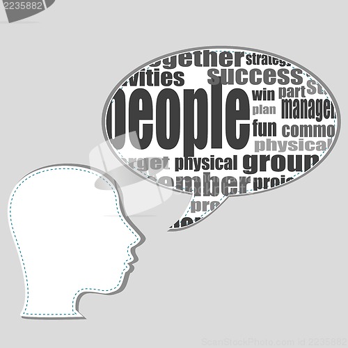 Image of Head with the words on the topic of social networking and media