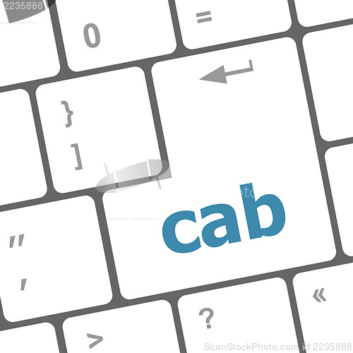 Image of cab word on computer pc keyboard key