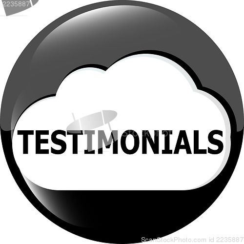 Image of Testimonials glossy black button