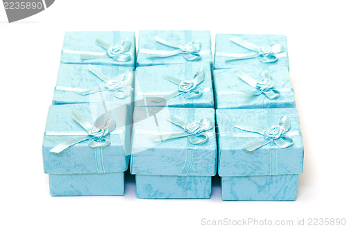 Image of Cyan gift boxes