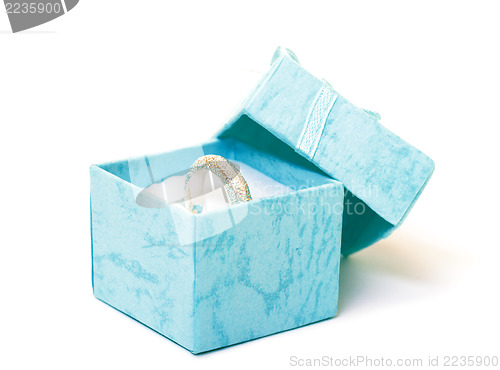 Image of Cyan gift boxes with ring