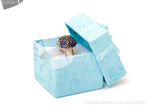 Image of Cyan gift boxes with ring