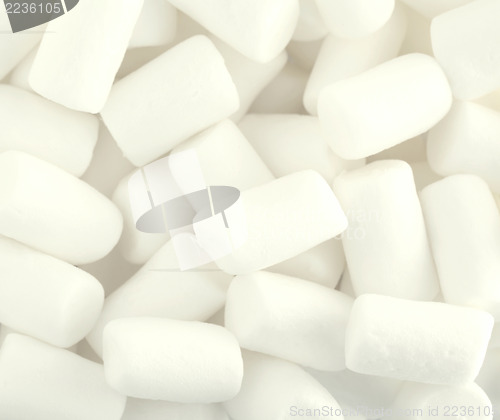 Image of White marshmallows close up 