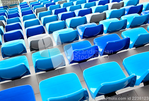 Image of Blue seats at stadium 