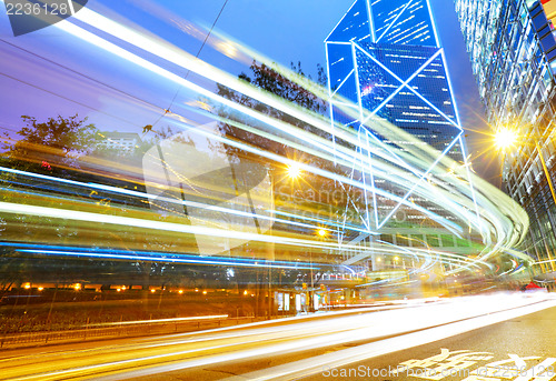 Image of Hong Kong traffic at night 