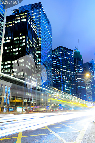 Image of Cityscape at night in Hong Kong 