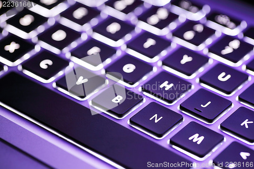 Image of Illuminated computer keyboard 