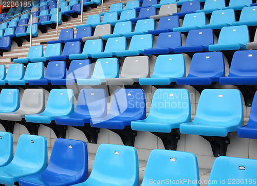 Image of Blue seats at stadium 