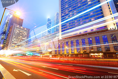 Image of Traffic at night in Hong Kong 