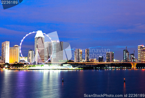 Image of Singapore city at night