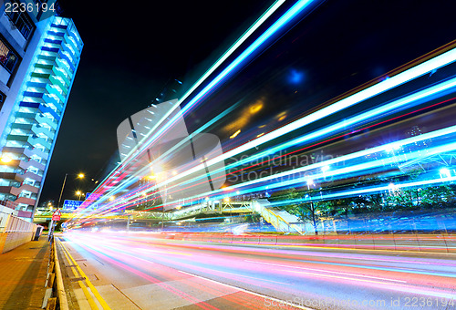 Image of Car light trails in Hong Kong