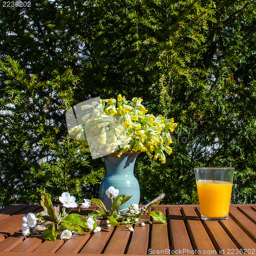 Image of Decorated garden table