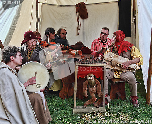 Image of Medieval People Singing