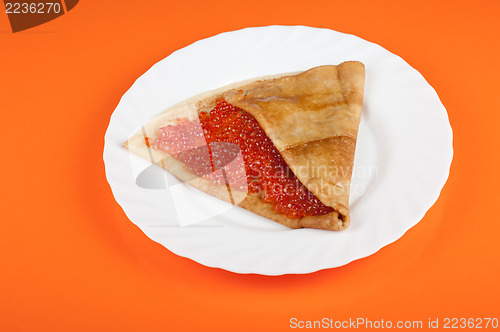 Image of Pancake with red caviar