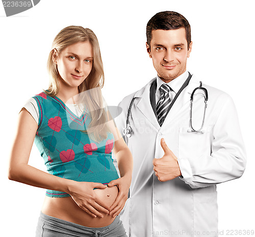 Image of Pregnant Woman With Doctor