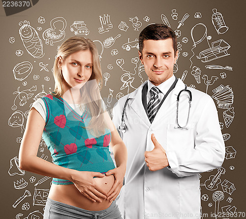 Image of Pregnant Woman With Doctor