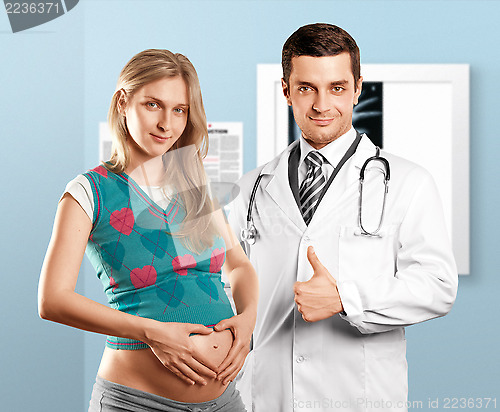Image of Pregnant Woman With Doctor