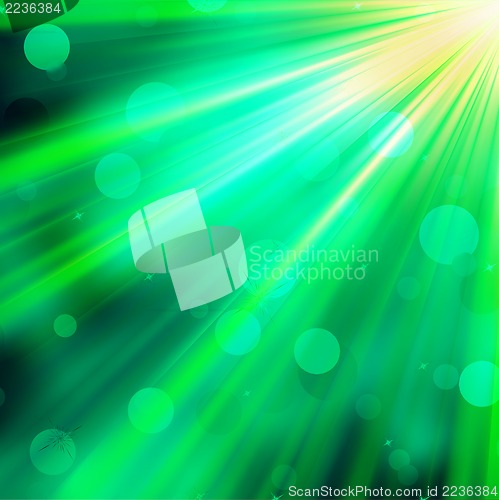 Image of Green luminous rays. EPS 10