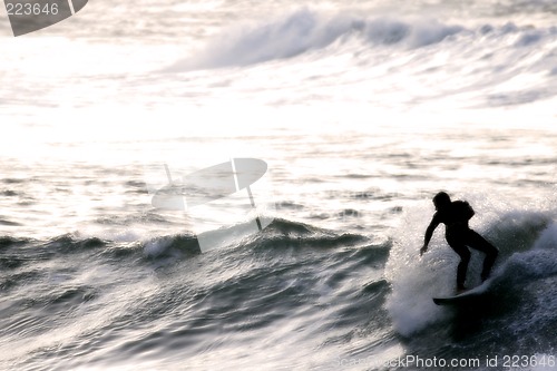 Image of Surfer at Sunset