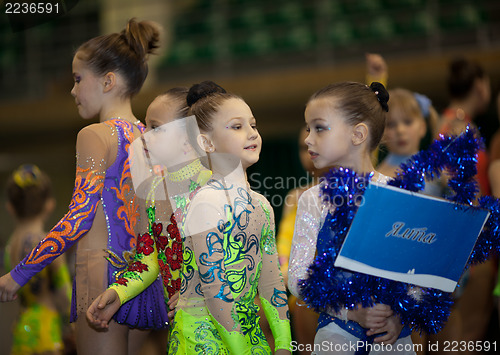 Image of Young gymnasts - contestants