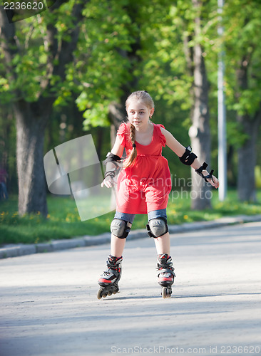 Image of Girl on rollerblades