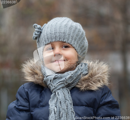 Image of Happy little girl on a walk