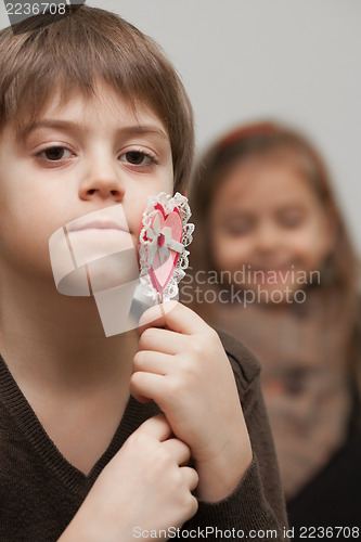 Image of Boy with a heart shape