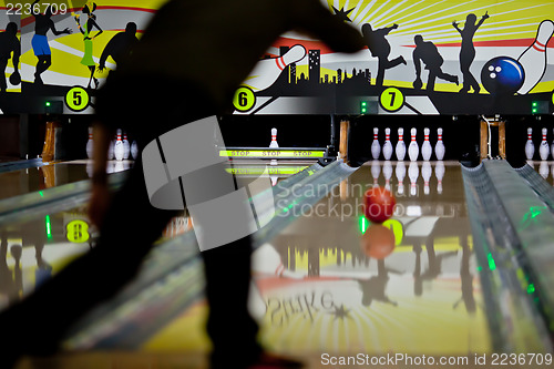 Image of Bowling. Rolling to the pins