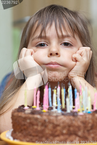 Image of Birthday cake and a girl