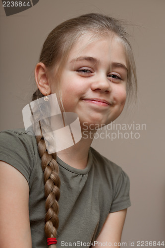 Image of Beautiful smiling girl, hair braided