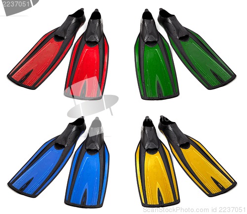 Image of Set of multicolored swim fins